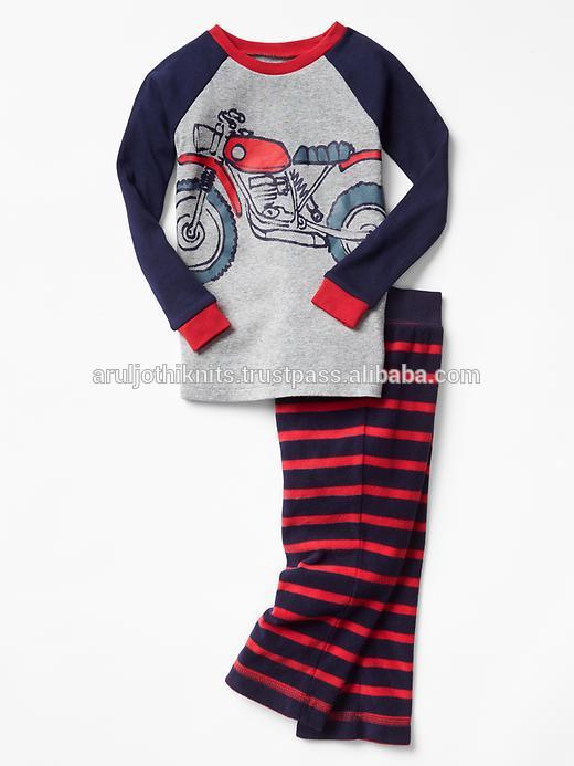 バイク印刷された男の子のパジャマセット-パジャマ問屋・仕入れ・卸・卸売り