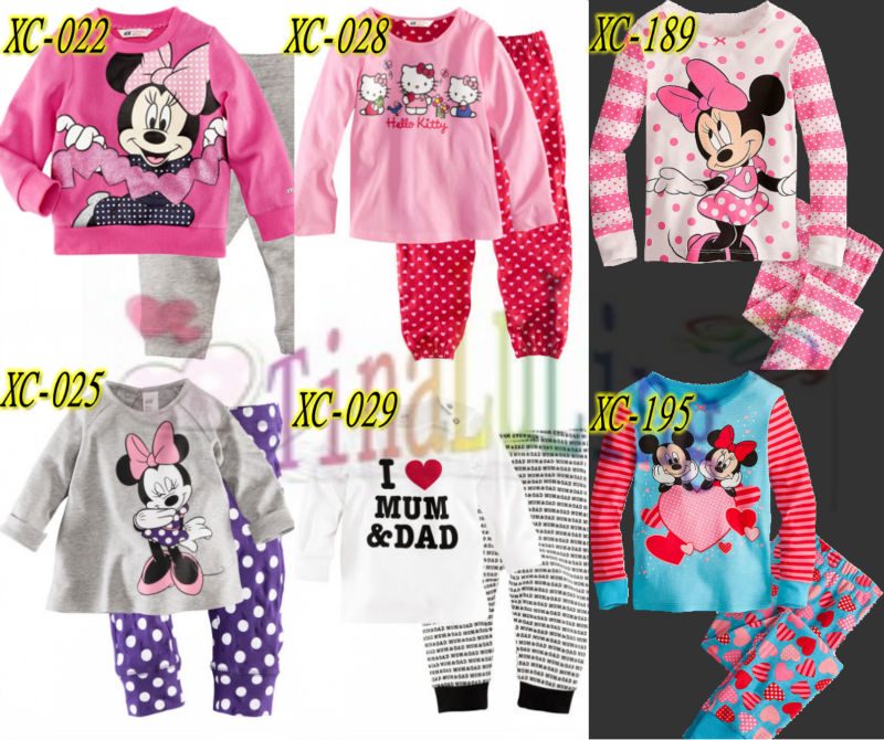 男の子と女の子の長袖パジャマスーツ子供とミッキーミニーマウスsleepwears-パジャマ問屋・仕入れ・卸・卸売り