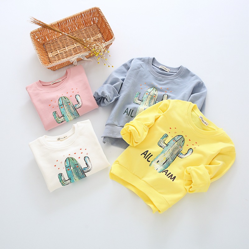 YD5072秋2016サボテンファッションプリント子供女の子パーカー-キッズ服　パーカー、スウェットシャツ問屋・仕入れ・卸・卸売り