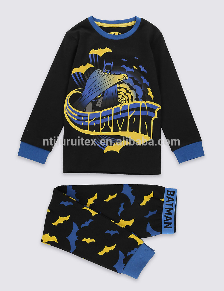 子供漫画の服、子供コットンパジャマセット、男の子バットマンデザインパジャマ、赤ちゃんスーパーヒーローpijamas-パジャマ問屋・仕入れ・卸・卸売り