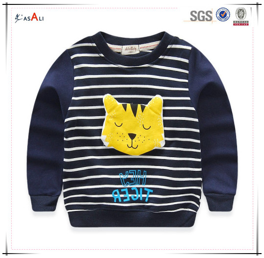 ストライプベビーブランド厚く暖かい女の子冬パーカー-キッズ服　パーカー、スウェットシャツ問屋・仕入れ・卸・卸売り