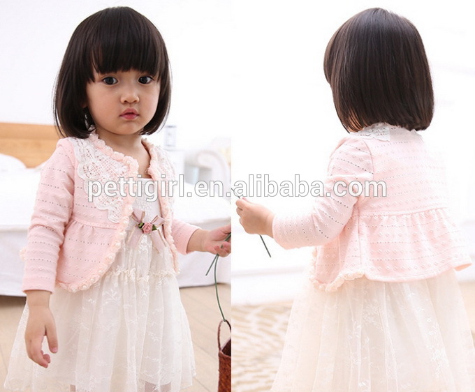 ピンクの長袖子供トップスの赤ちゃんの子供のブティック生き抜くoc80811-4女の赤ちゃんの服-ジュニア服（女）ジャケット、コート問屋・仕入れ・卸・卸売り