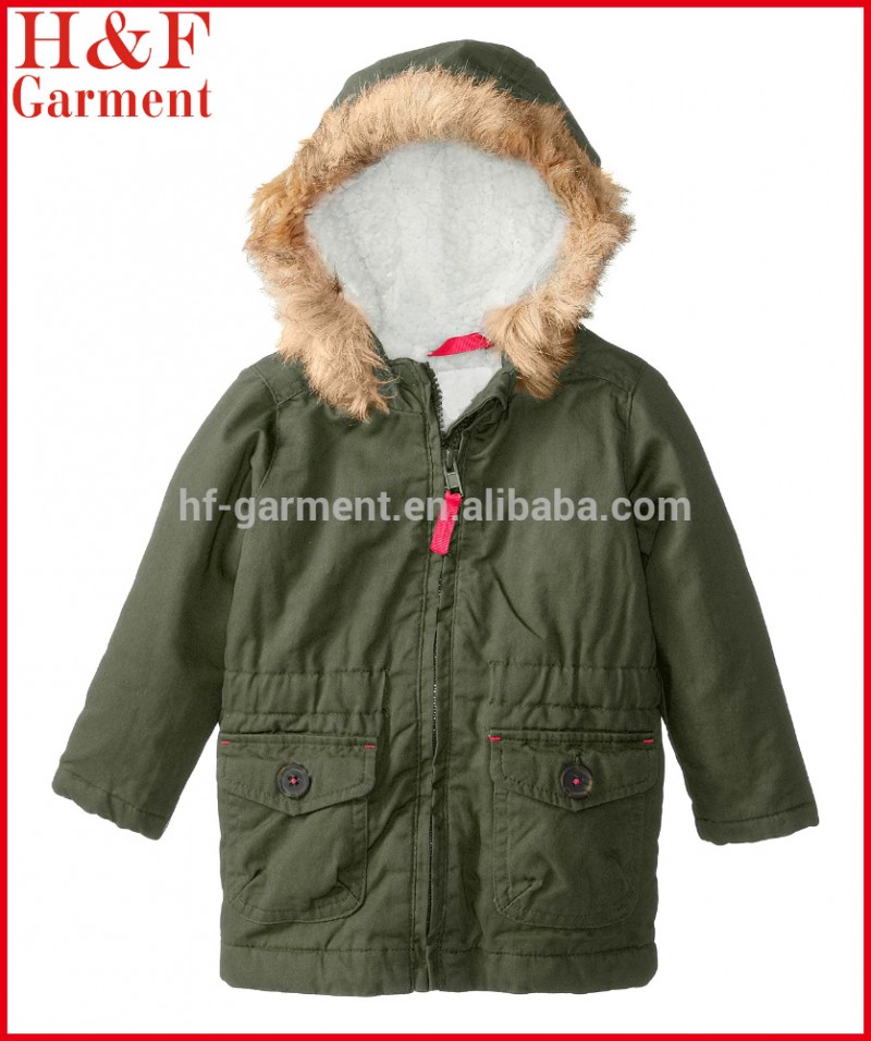 ワンダーキッズファー付きフード冬服女の子のための-プラスサイズジャケット問屋・仕入れ・卸・卸売り