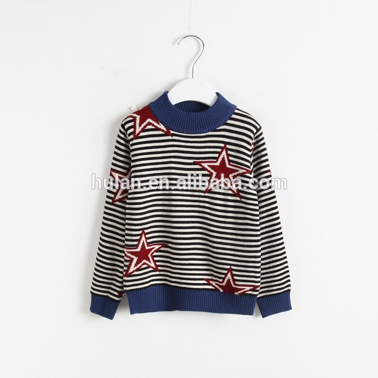 2016新しい到着西洋スタイルクール男の子ロールネックスタープリント長袖クリスマスセーター-キッズ服　セーター問屋・仕入れ・卸・卸売り