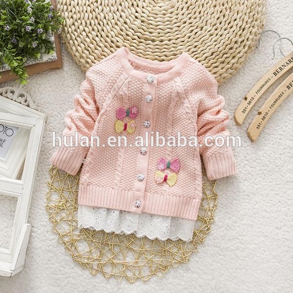 熱い販売の素敵なオープンフロント女の子のための厚いカーディガンのセーター-キッズ服　セーター問屋・仕入れ・卸・卸売り