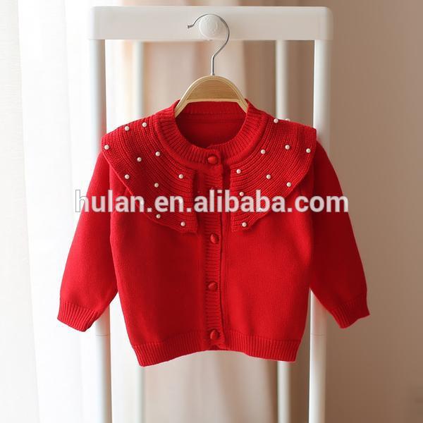 スタイリッシュ秋2015甘いラウンドネックプレーンボタンフロントをニット子供女の子用カーディガン-キッズ服　セーター問屋・仕入れ・卸・卸売り