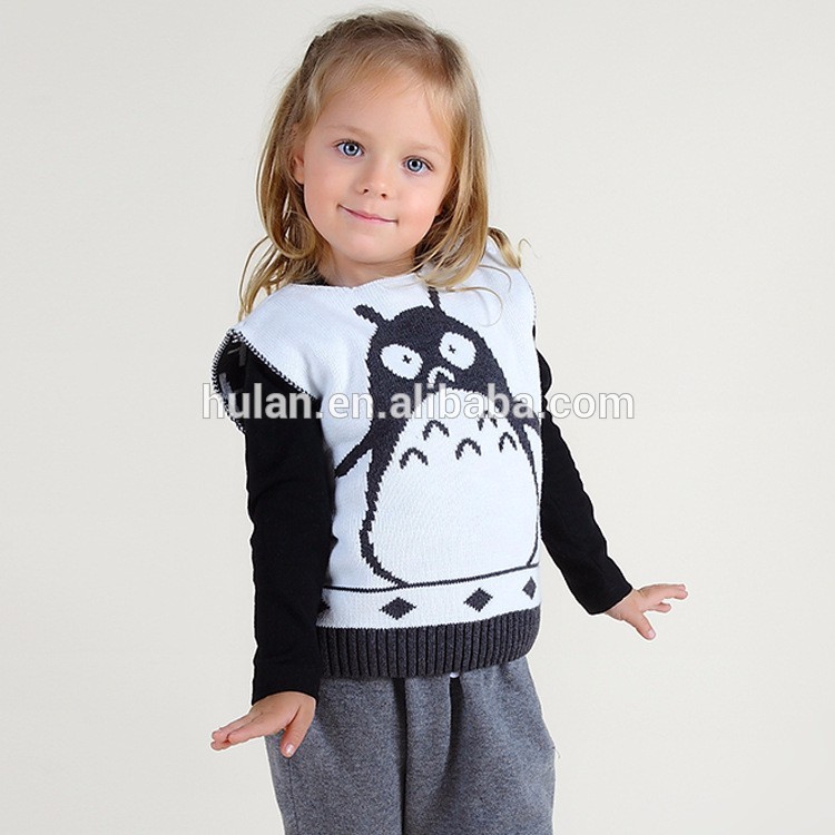 ホット販売カシミヤロールネックかわいいプリントパターン子供ノースリーブプルオーバーセーター-プラスサイズセーター問屋・仕入れ・卸・卸売り