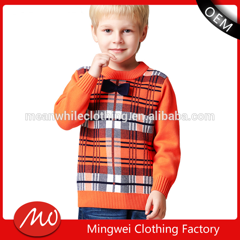 2016子供ウール弓セーターで刺繍パターン用男の子-キッズ服　セーター問屋・仕入れ・卸・卸売り