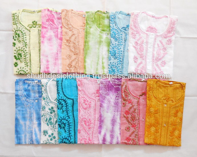 新しい子供kurta/キッズ刺繍コットンチュニック-プラスサイズシャツ、ブラウス問屋・仕入れ・卸・卸売り