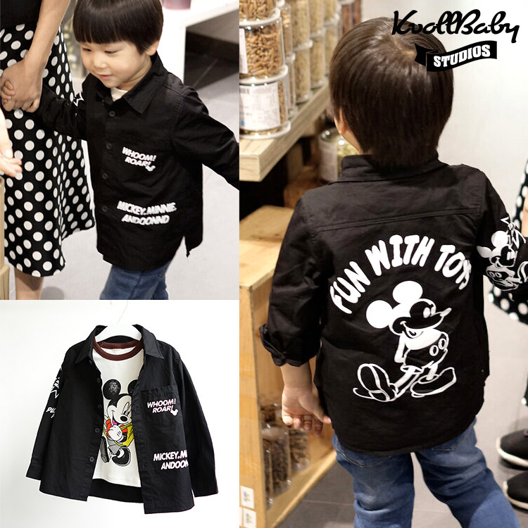 2016子シャツで漫画プリント-キッズ服　シャツ、トップス問屋・仕入れ・卸・卸売り