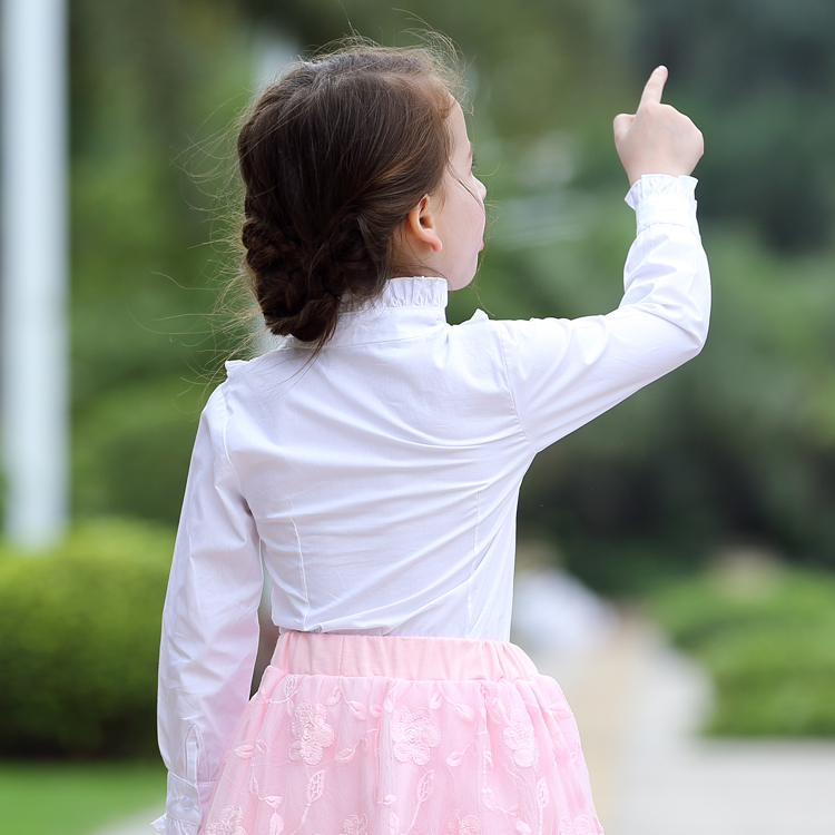 新しいファッション美しい甘いベーススカートプリンセスロングスリーブ子供のブラウスキッズ女の子シャツ-キッズ服　シャツ、トップス問屋・仕入れ・卸・卸売り