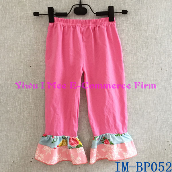 安い卸売義烏市子供服かわいい幼児の女の子ピンクのフリルim-bp052パンツ子供のための-ズボン問屋・仕入れ・卸・卸売り