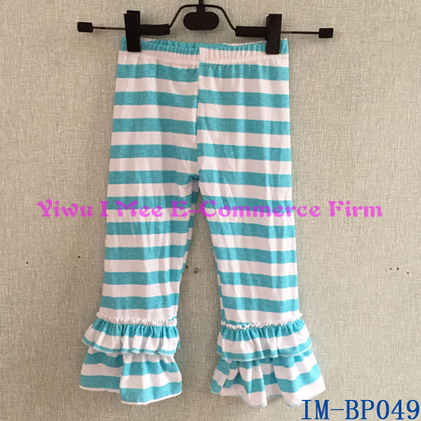 安い中国卸売赤ん坊の衣服かわいいキッズブルーストライプフリル綿長ズボンim-bp049女の子のための-ズボン問屋・仕入れ・卸・卸売り