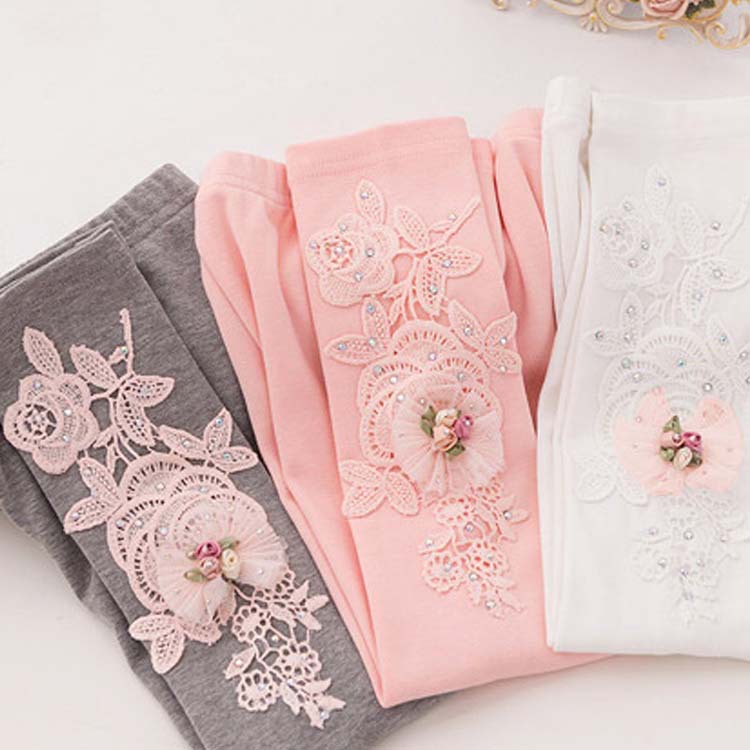 B10495A卸売子の女の子綿レギンスレースレギンス-ズボン問屋・仕入れ・卸・卸売り
