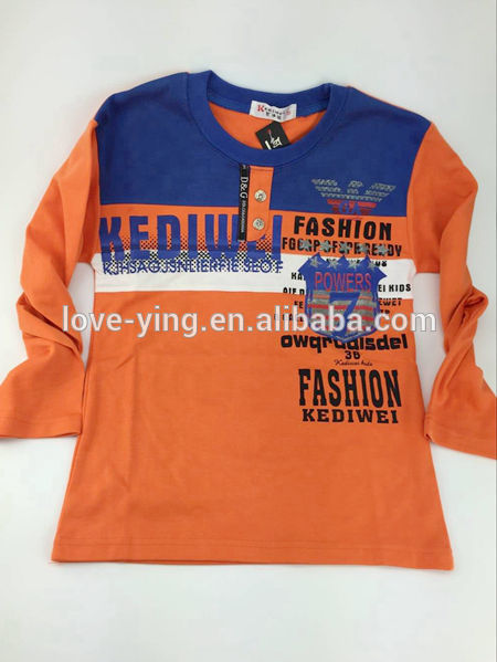 2016 hotsaleの子供服男の子tシャツデザイン印刷tシャツ子供長袖tシャツ卸売で安い価格-キッズ服　シャツ、トップス問屋・仕入れ・卸・卸売り