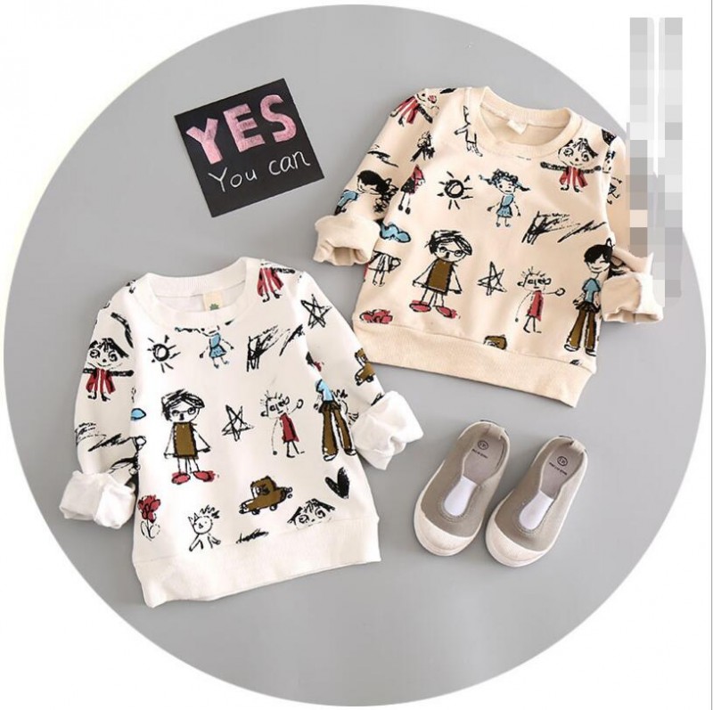YD3221hottest秋子供シャツ漫画プリント綿の女の子トップス-キッズ服　シャツ、トップス問屋・仕入れ・卸・卸売り