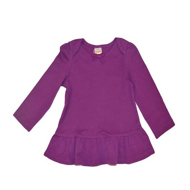 最新デザインの赤ん坊の紫色のロングスリーブの女の子の衣装t- シャツの赤ん坊の新しい年の衣装-キッズ服　シャツ、トップス問屋・仕入れ・卸・卸売り