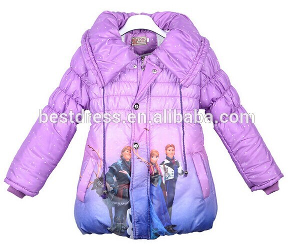 新しいフローズンコートエルザアンナパーティーファンシー王女フリースジャケットの冬雪の女王-キッズ服　コート問屋・仕入れ・卸・卸売り