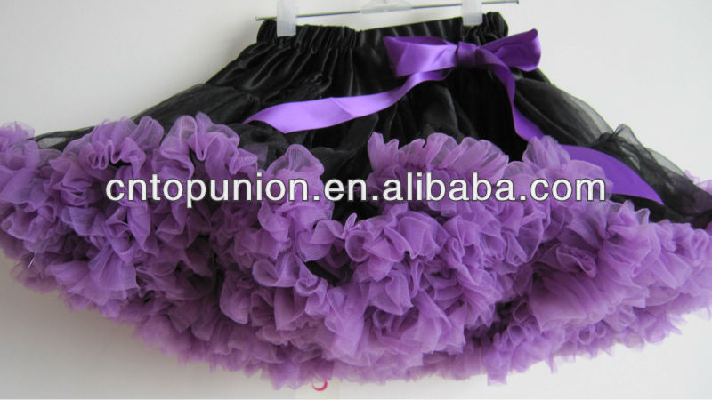 女の子の紫色の女の子のふわふわpettiskirtsチュチュスカート-ジュニア服（女）スカート問屋・仕入れ・卸・卸売り