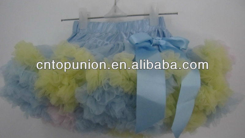 女の赤ちゃんの女の子のふわふわ黄色pettiskirtsチュチュスカート-ジュニア服（女）スカート問屋・仕入れ・卸・卸売り