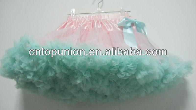 ピンクターコイズ女の赤ちゃんの女の子のふわふわpettiskirtsチュチュスカート-ジュニア服（女）スカート問屋・仕入れ・卸・卸売り
