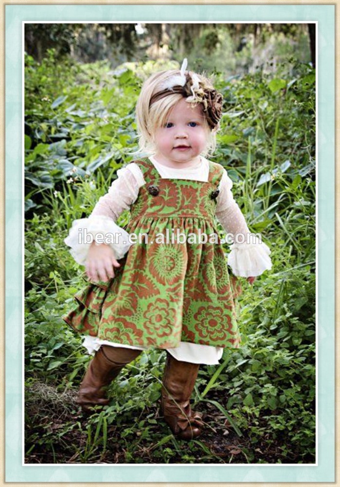 子供ドレス女の子のため2016子供frocksデザイン女の子花ロングスリーブドレス-ジュニア服（女）スカート問屋・仕入れ・卸・卸売り