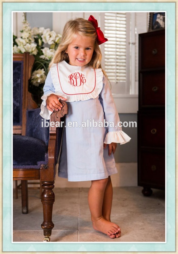 クリスマスモノグラム赤ちゃん綿frocks smocked子供服卸売卸売子供のブティックドレス-ジュニア服（女）スカート問屋・仕入れ・卸・卸売り