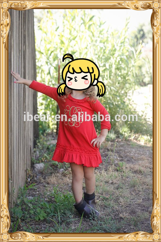 クリスマスモノグラムブティック女の赤ちゃんドレスこうるさいリメイクママと私のドレス子供スモックドレス-ジュニア服（女）スカート問屋・仕入れ・卸・卸売り