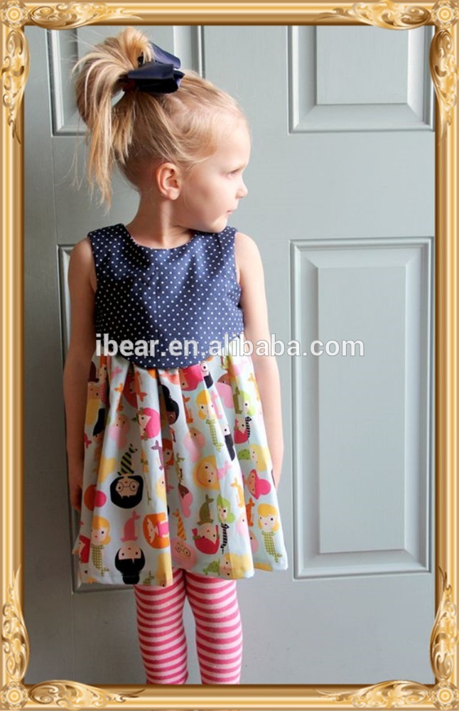 ファンシードレスのための赤ちゃん女の子マーメイド子供frocksデザイン女の子ブティック服スモックパーティードレス-ジュニア服（女）スカート問屋・仕入れ・卸・卸売り