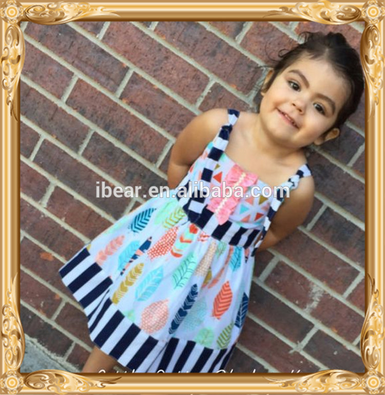フェザーsmocked子供frocksデザインスタイリッシュな羽卸売smocked服ドレスバック·トゥ·スクール羽フリルドレス-ジュニア服（女）スカート問屋・仕入れ・卸・卸売り