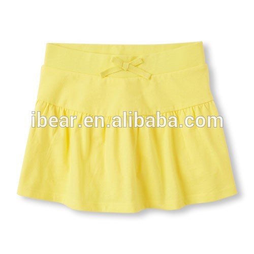 2016卸売ブティック黄色100%コットン美しい女の子ミニ短いスカートのデザイン-ジュニア服（女）スカート問屋・仕入れ・卸・卸売り