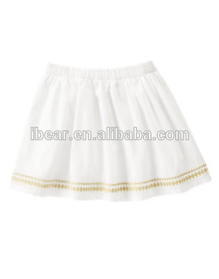 2016卸売ブティック女の子白100%綿ミニフレアスカートのデザイン-ジュニア服（女）スカート問屋・仕入れ・卸・卸売り