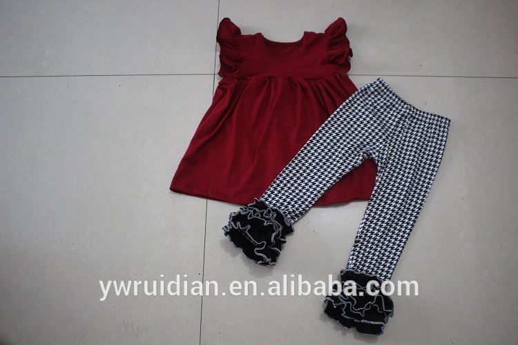 千鳥格子生地アイシングパンツブティックフリルパールドレスマッチング千鳥レギンス衣装ため西部子供2016秋-プラスサイズドレス、スカート問屋・仕入れ・卸・卸売り