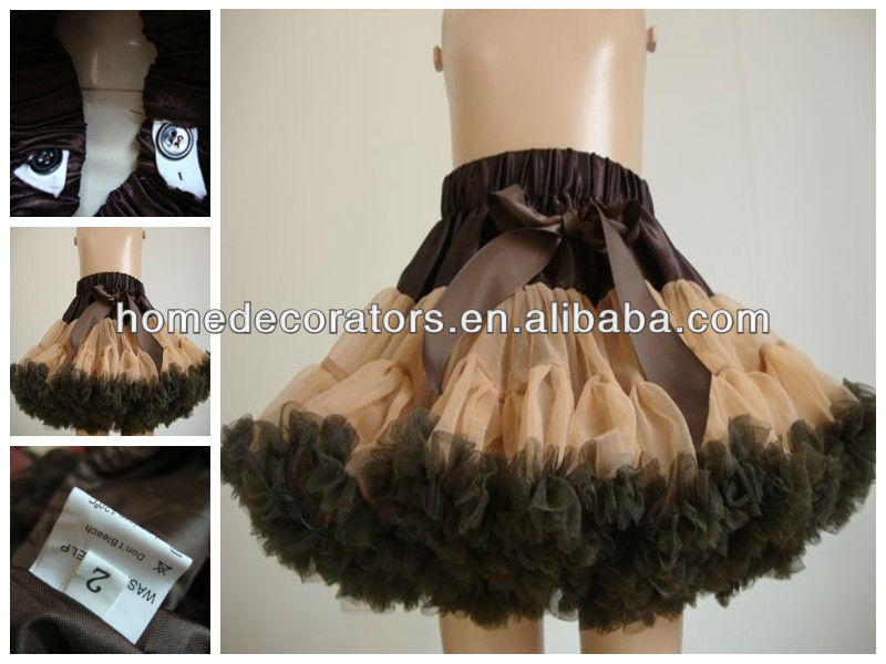 美しい茶色2014年chiffionpettiskirt女の子のための-ジュニア服（女）スカート問屋・仕入れ・卸・卸売り