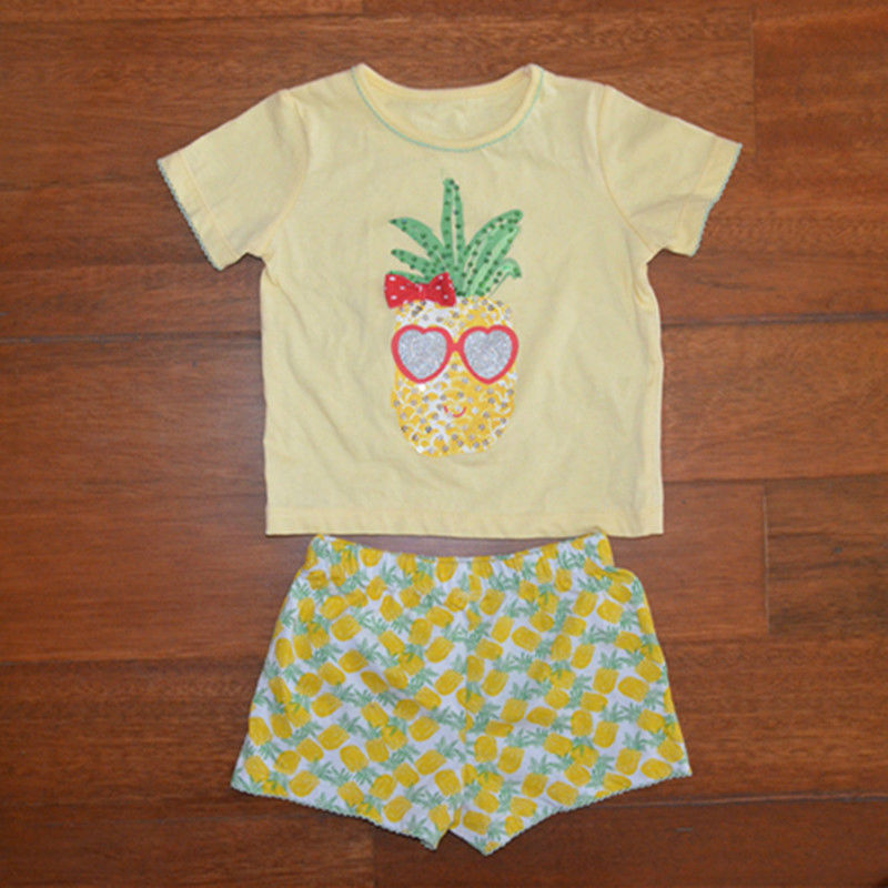 甘いベビーホット2は- ピースの女の子t- シャツカジュアルスーツ-キッズ服　セット問屋・仕入れ・卸・卸売り
