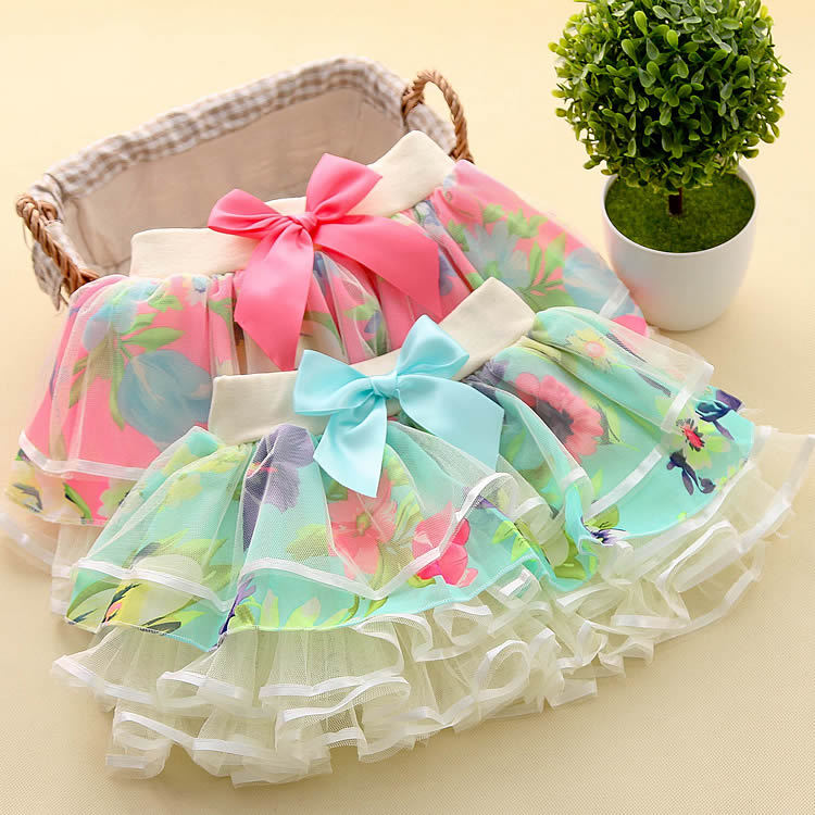 韓国の女の子春夏弓花シフォンケーキスカートBQ3275-ジュニア服（女）スカート問屋・仕入れ・卸・卸売り