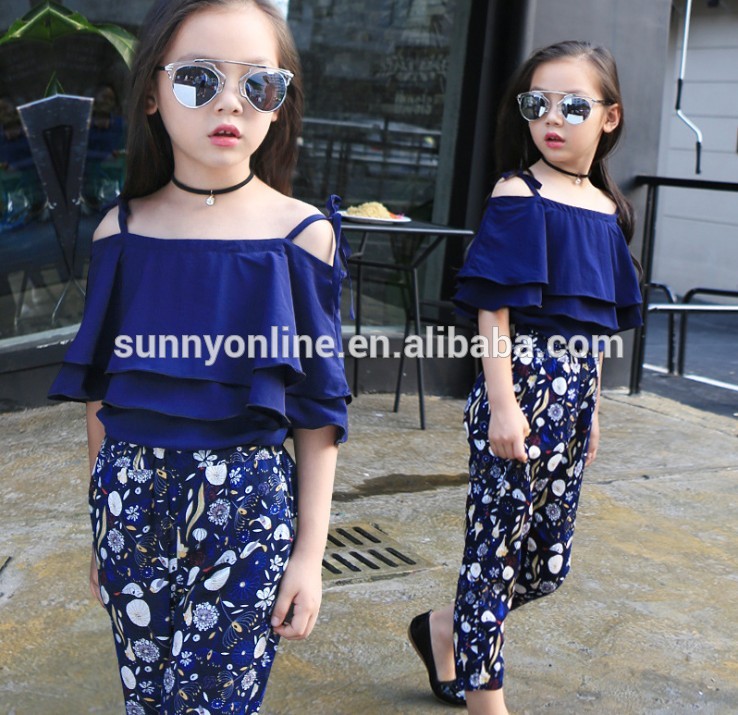 淘宝網の服子供服2016夏大きな女の子2ピースセット衣装ブレースはトップス+ズボン子供着用k8031-キッズ服　セット問屋・仕入れ・卸・卸売り
