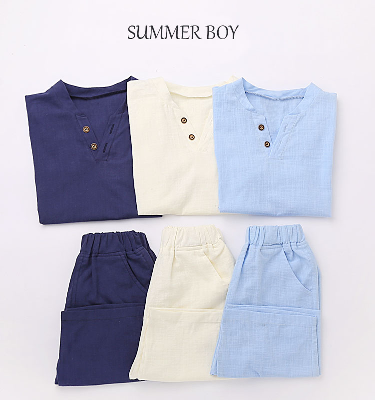 クール夏子供服セット純粋な綿学童cothing男の子服セット-キッズ服　セット問屋・仕入れ・卸・卸売り