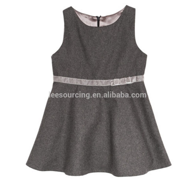 2016ブティック子女の子秋冬梳毛タンクトップドレスoネックノースリーブワンピースドレス-ジュニア服（女）ドレス問屋・仕入れ・卸・卸売り