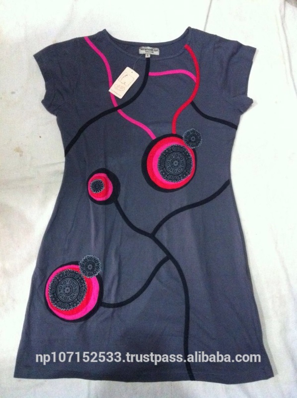 SHDR223コットンジャージードレスでpipin作業価格$6.1-ジュニア服（女）ドレス問屋・仕入れ・卸・卸売り