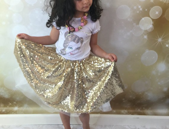 愛らしい女の子のゴールドスパンコールpettiskirts素敵な赤ちゃんpettiskirts子供のファッションスカート-プラスサイズドレス、スカート問屋・仕入れ・卸・卸売り