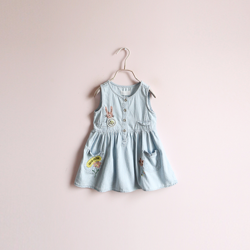 韓国スタイル子供着用シンプルデザイン女の子フロックトップ販売で夏-ジュニア服（女）ドレス問屋・仕入れ・卸・卸売り