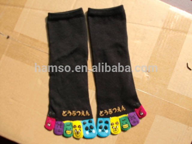 Cotton black five toe socks-トーソックス問屋・仕入れ・卸・卸売り