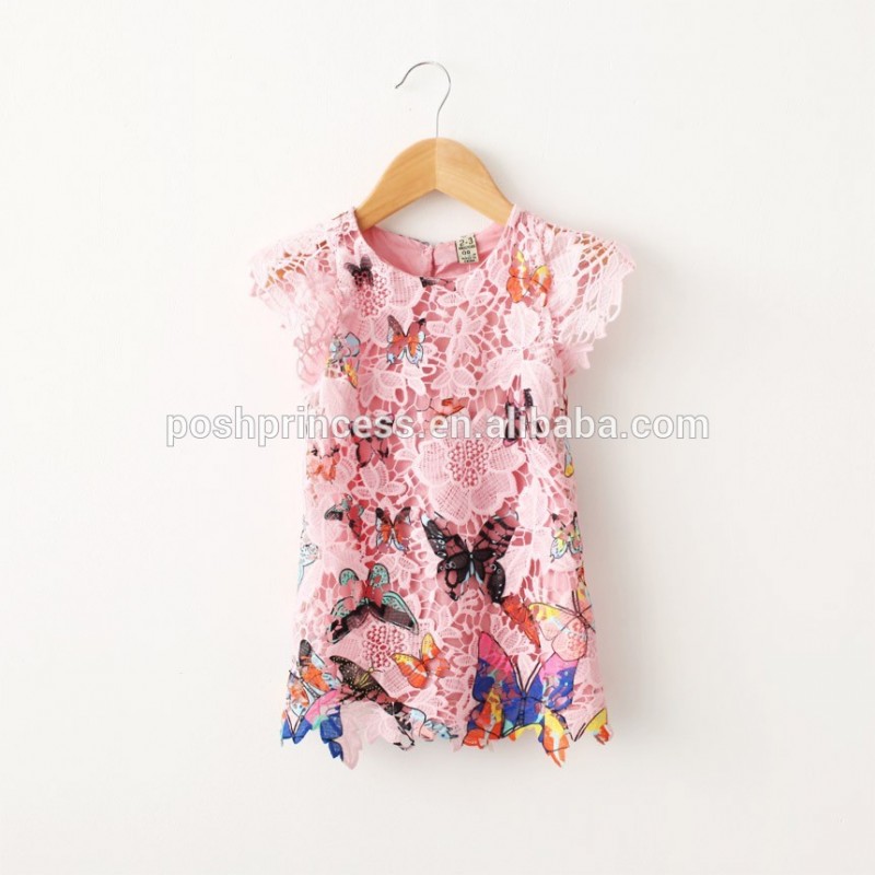 夏の綿の2015子供蝶のドレス-ジュニア服（女）ドレス問屋・仕入れ・卸・卸売り
