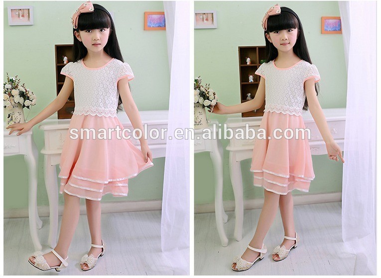 2015熱い販売の女の子ドレス花柄フリル女の子ブティック最新のデザインの子供服の衣装-ジュニア服（女）ドレス問屋・仕入れ・卸・卸売り