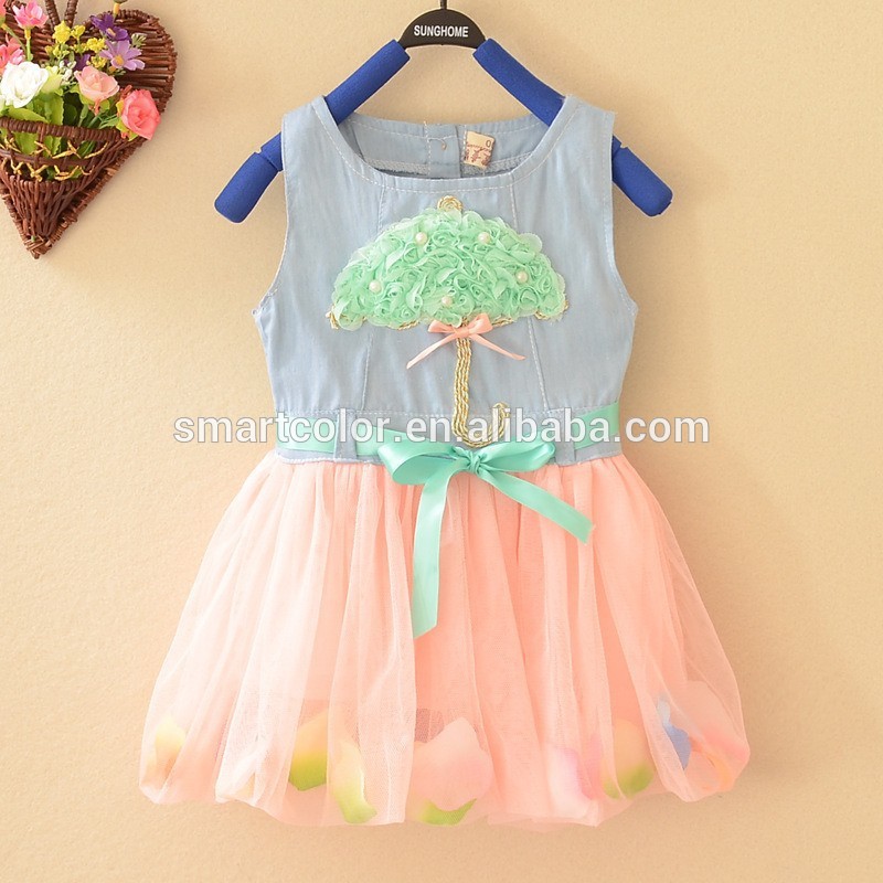 卸売新しいデザインファッションフラワー2015誕生日パーティー女の子の赤ちゃんのドレス-ジュニア服（女）ドレス問屋・仕入れ・卸・卸売り