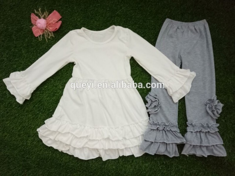 秋のブティック女の子服マルチレーススーツ赤ちゃんアイシングフリルパンツキッズ綿frocksデザイン-キッズ服　セット問屋・仕入れ・卸・卸売り