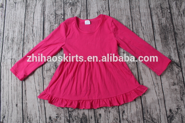 女の子ホットピンクロングスリーブコットンドレス最新のファッションドレス-ジュニア服（女）ドレス問屋・仕入れ・卸・卸売り
