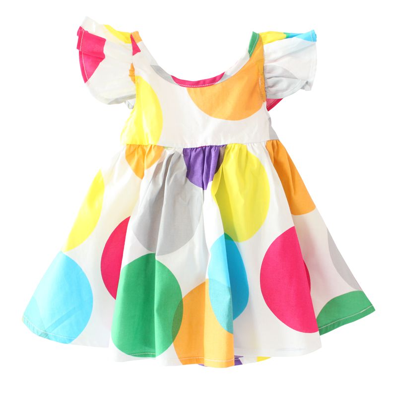 Shij赤ちゃん女の子のドレスカラフルな水玉フリル子供服-ジュニア服（女）ドレス問屋・仕入れ・卸・卸売り