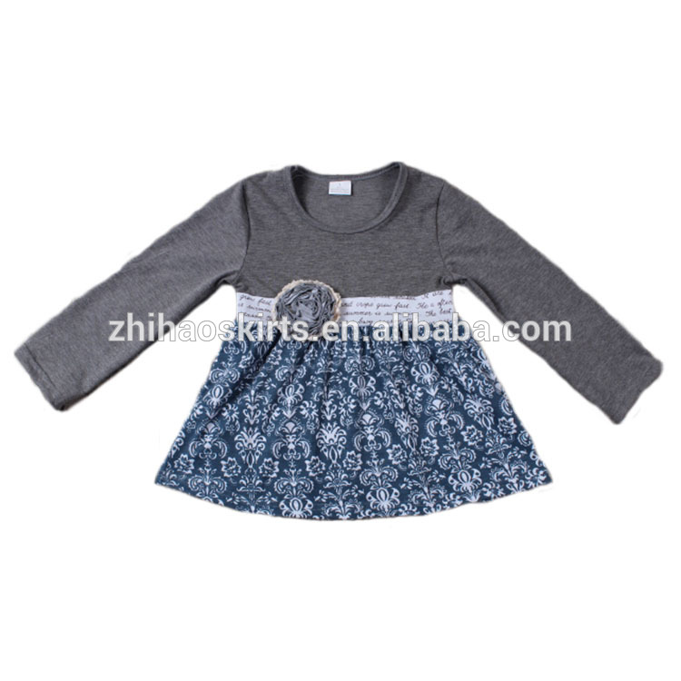 グレー長袖冬のドレス子供パーティードレス女の子-ジュニア服（女）ドレス問屋・仕入れ・卸・卸売り